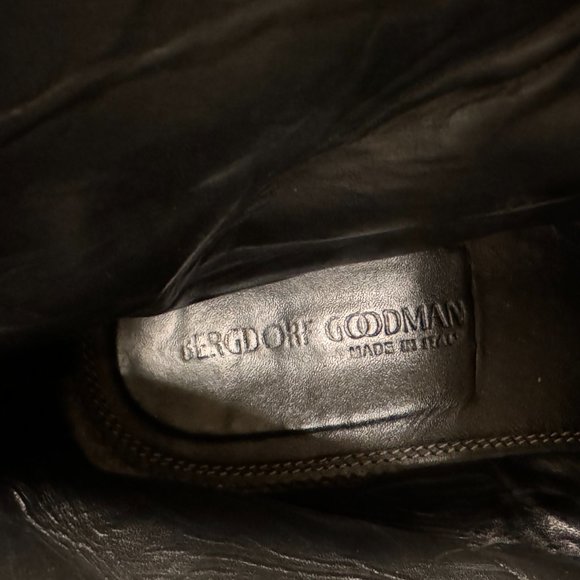 Bergdorf Goodman Eur 41 black leather laceup boot made in italy main image 4